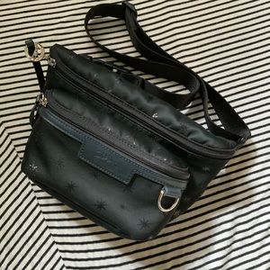 longchamp le pliage star print belt bog/body bag